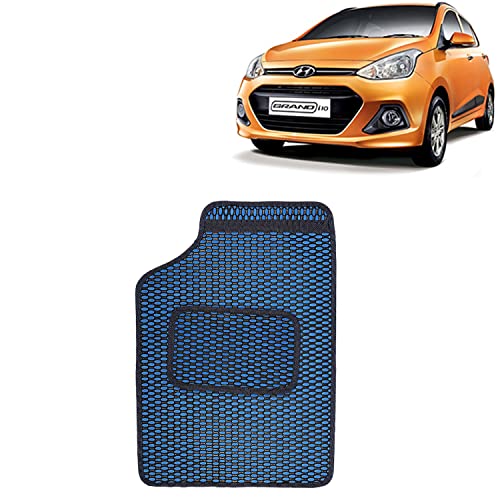 Image of Kingsway Dotted Design Car Floor Foot Mats Universal Fit for Hyundai Grand I10, Model Year : 2013-2017, Water and Dustproof, Color Blue, Set of 5 Pieces