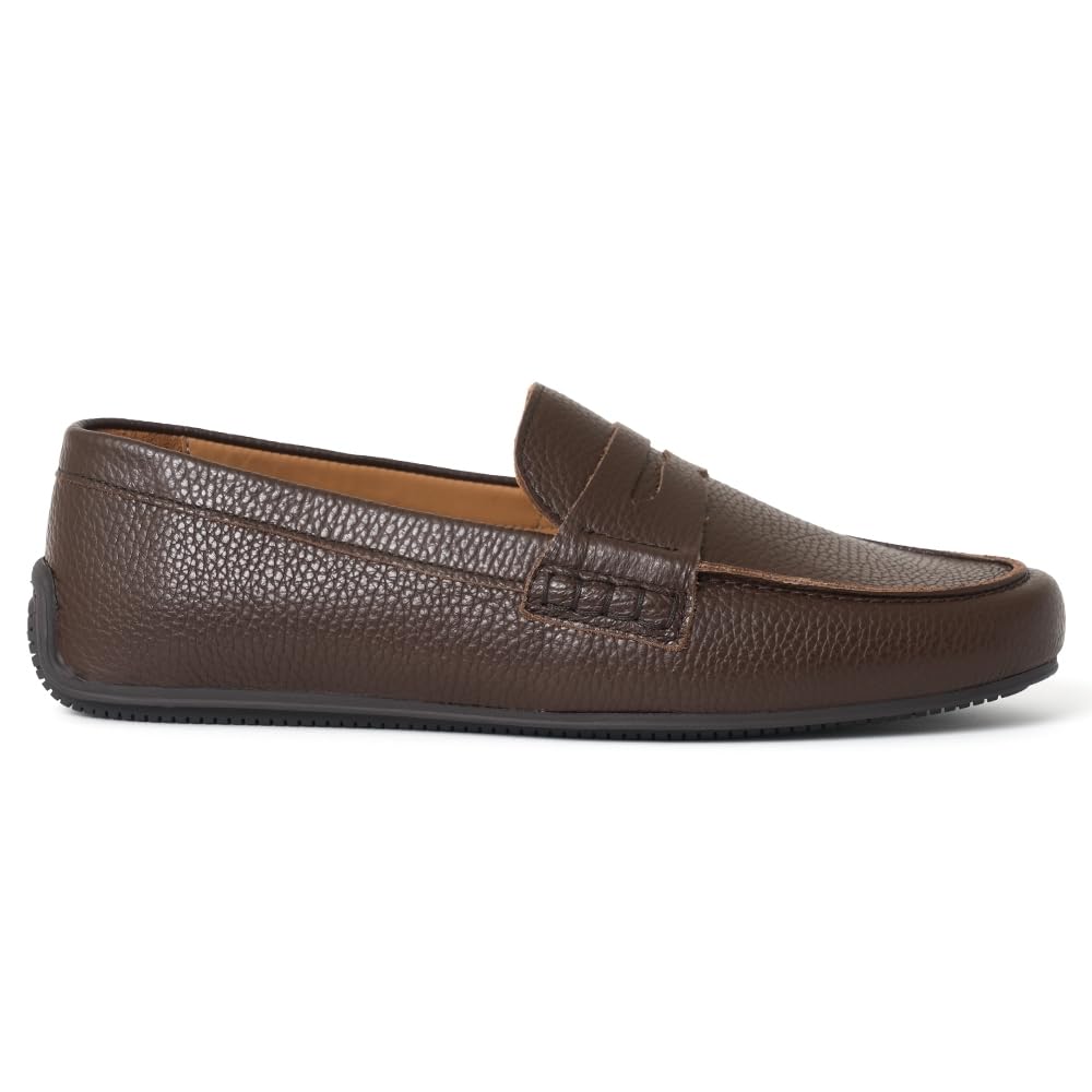 Joseph Cheaney & SonsCheaney Hunt Driving Moccasin Shoe in Dark Brown Grain Leather