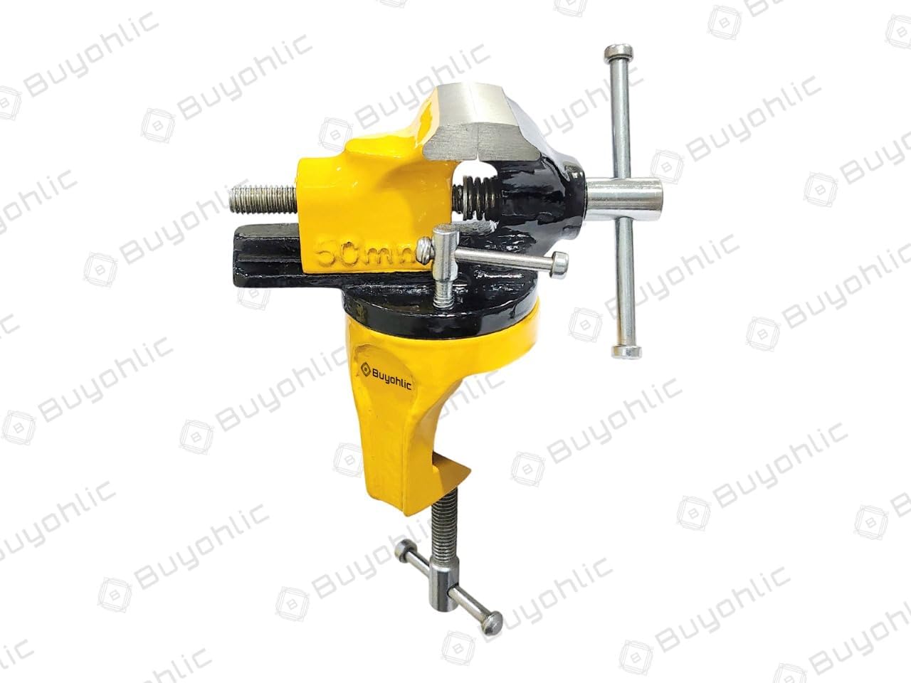 Buyohlic Professional Portable Baby Bench Vice – 360° Swivel Clamping Vise with Revolving Base (2" Inch I 50 mm)