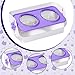 Leefasy Dog Bowls Cat Feeding Bowls Raised Food Dispenser Water Drinking Dish for Indoor Guard with Rack Pet Feeder Waterer, Purple