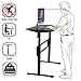 UNICOO Manual Standing Desk - Heavy Duty Game Desk, Crank Adjustable Height, Headphone Hook, 48 x 24 Inches (SYK01-Black)