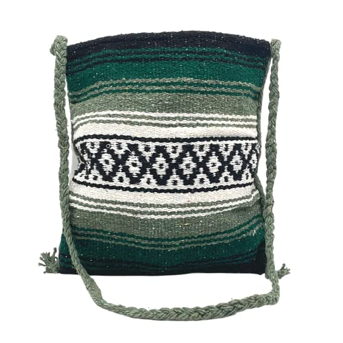 Mexican Falsa Woven Crossbody Tote Bag, Boho Hippie Fashion Bags for Women, Style May Vary, 14 x 13 Inches