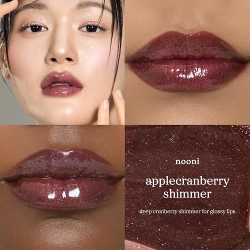 Image of NOONI Applecranberry Lip Oil Shimmer - Plumping Tinted Glossy Lip Oil