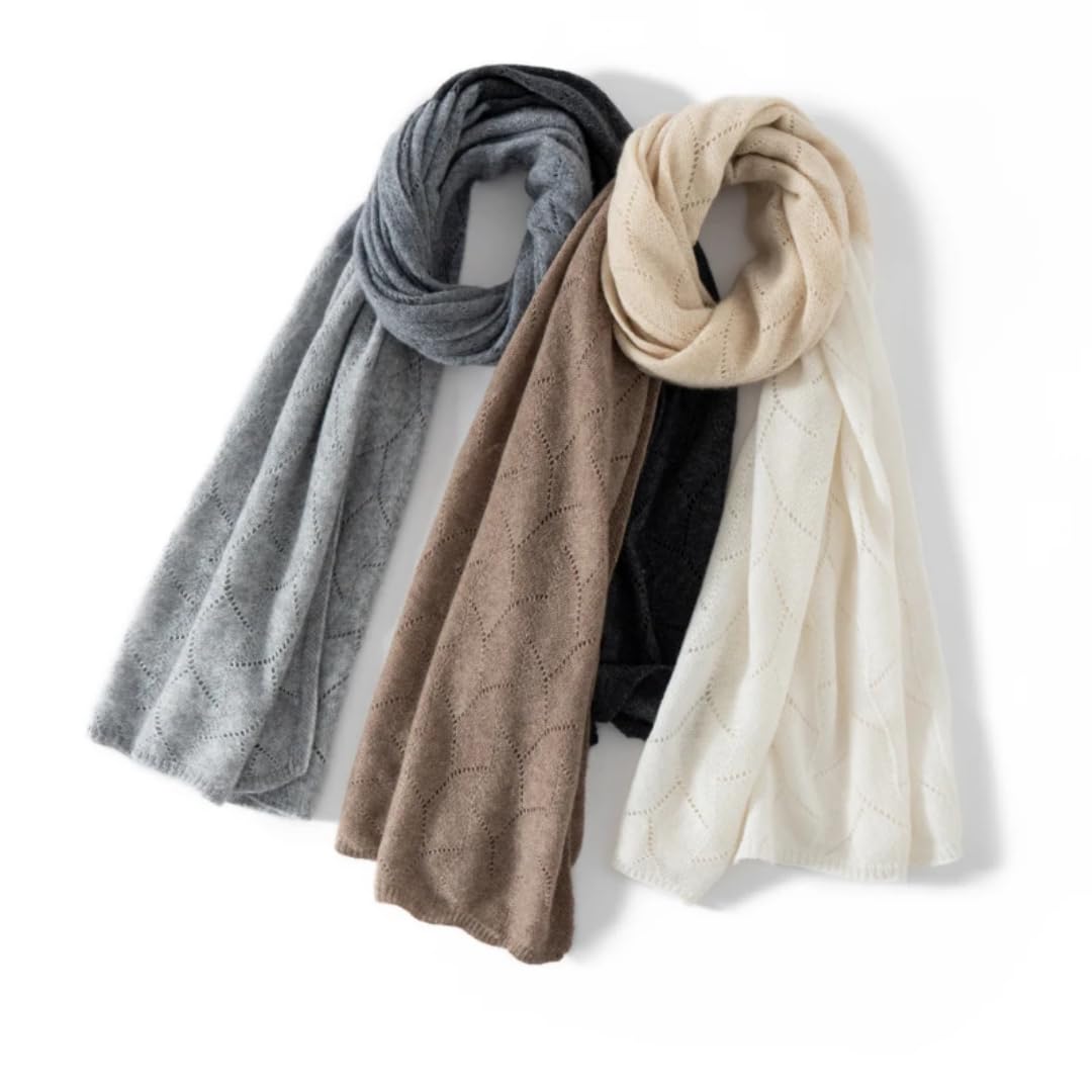 Schal Damen Kaschmir Damen Zweifarbig Cut-Out Schal Und Schal Wärme Farbverlauf Gestrickte Multifunktionsweste Paarhals