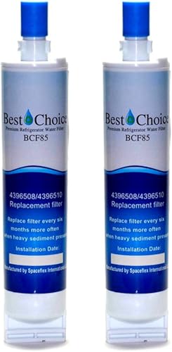 Best Choice Water Filters Filtro de agua de repuesto para refrigerador BCF85 para Whirlpool 4396508 y 4396510, paquete de 2