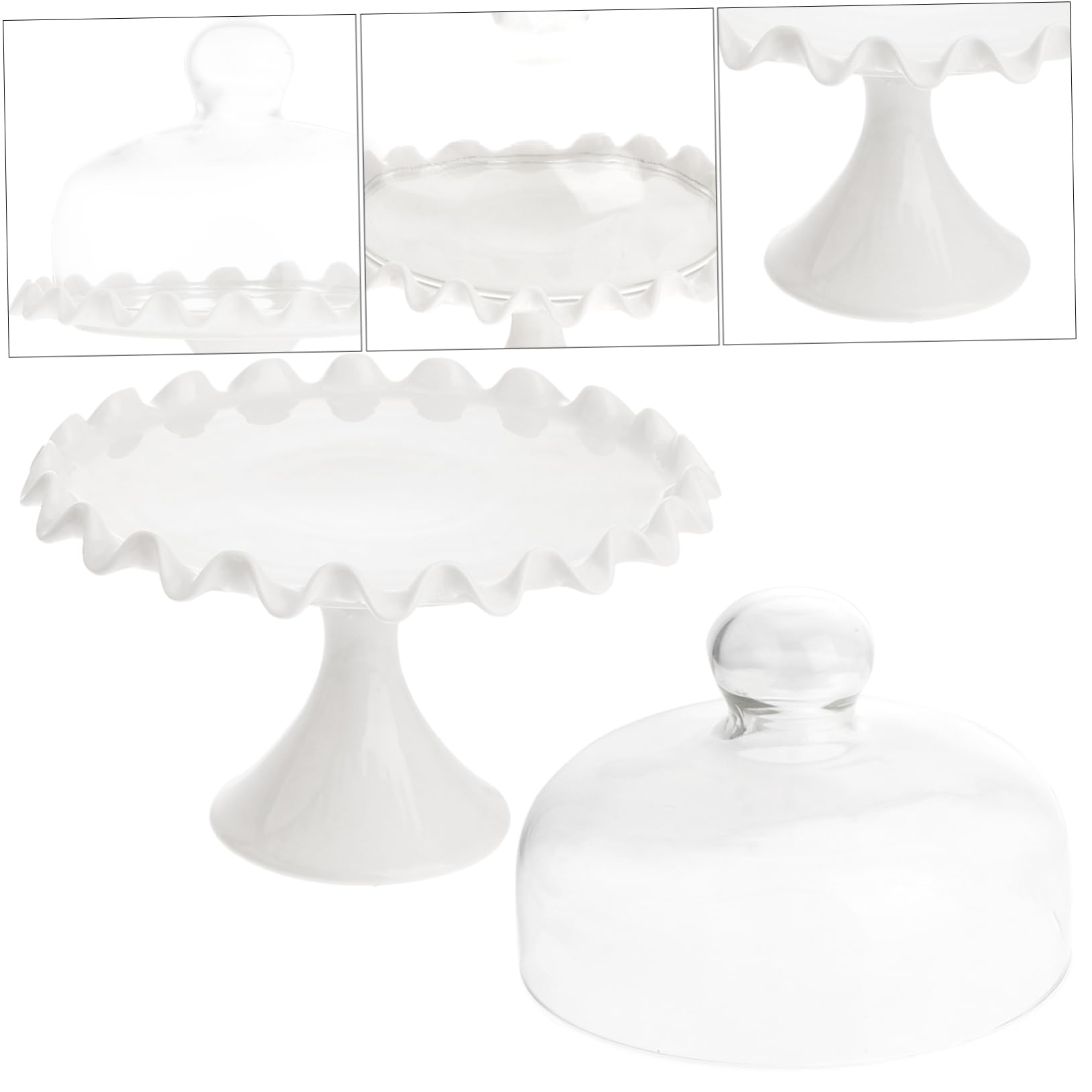 Abaodam Tapa para Tarta Tapa de Vidrio Bandeja para Conservar Pasteles Diseño Transparente sin Plomo para Postres y Aperitivos Cubre Pasteles Fácilmente