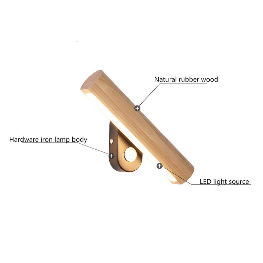 6W LED de pared de madera clara, modernos Luz a la pared interior blanco caliente 3000K, Diseño de ángulo ajustable de la viga de madera Lámpara de pared for el dormitorio / sala de estar / Corredor [