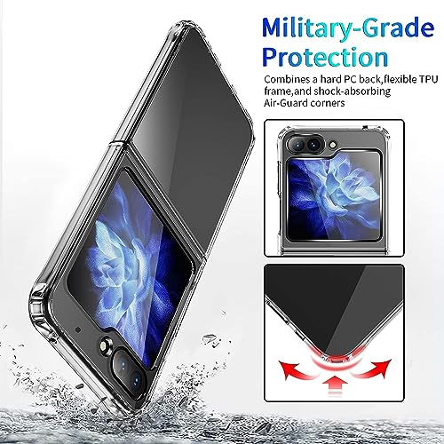 Image of for Samsung Galaxy Z Flip 5,Samsung Galaxy Z Flip 5 Phone Case Clear Transparent TPU Shock-Absorption Flexible Cell Phone Cover for Samsung Galaxy Z Flip 5 - Transparent