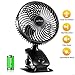 Produktbild KEYNICE Leise Mini USB Lüfter Clip Schreibtisch Ventilator mit Zwei 2500mAh Akkus 4 Geschwindigkeiten Auto Rotation Tischventilator Tragbarer Ventilatoren für Camping Reise Kinderwagen Büro Hause