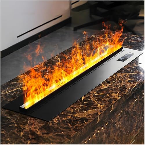 JXUANMM Electric Fireplace, 3D Water Vapor Fire Places Realistic Atomized Flame, Control Steam Fireplace Stove with Touch Screen/Remote Control, Automatic Filling Monochrome-50cm/19.7in