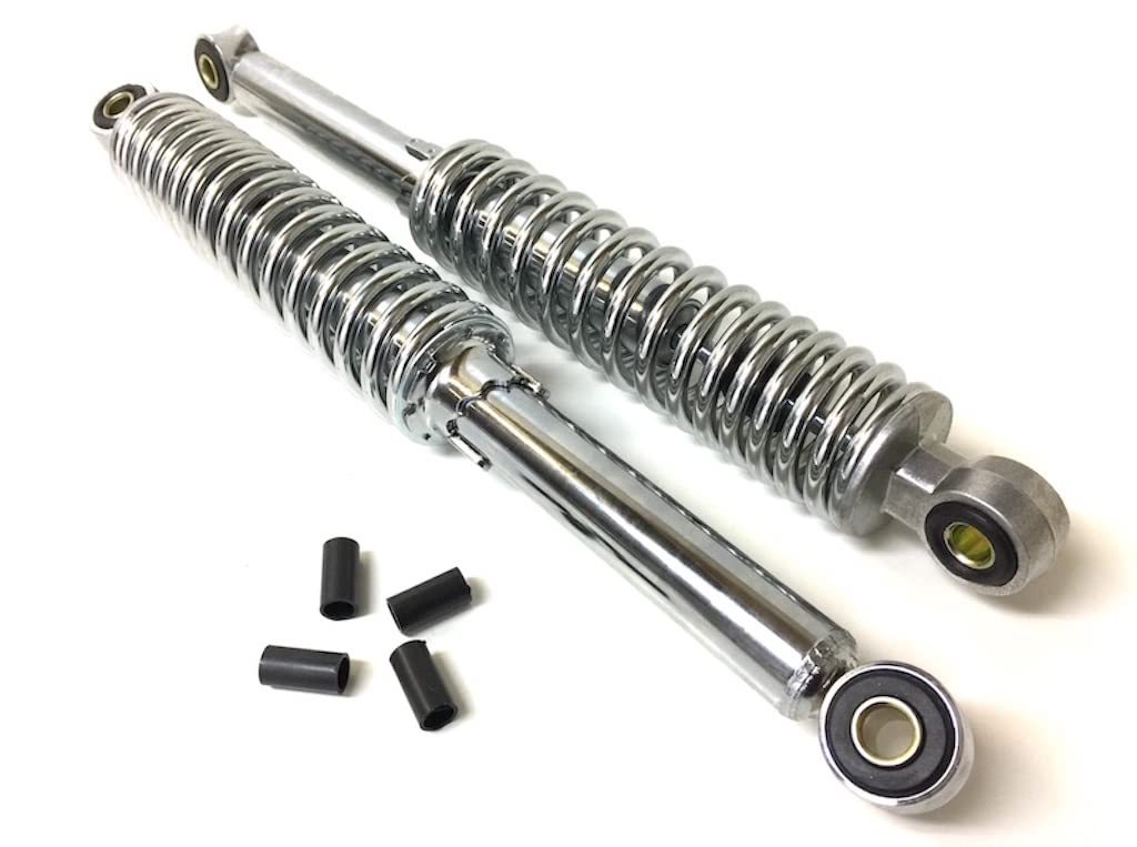 360mm Chrom Stoßdämpfer Set, 5-fach verstellbar passend für Simson, Zündapp, Puch, Hercules, Kreidler, Honda – Hydraulisch gefedert