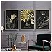 Produktbild QIAOZ Wandkunst Leinwand Malerei Golden Plant Leaves Bild, Wandplakat Modern Style Leinwanddruck Gemälde, Art Aisle Wohnzimmer Dekor 11,8"x 15,7" (30x40cm) noframe3pcs