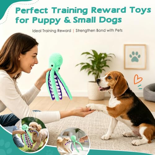 Image of Fuufome Octopus Squeaky Dog Toys for Puppy, Small and Medium Large Breed