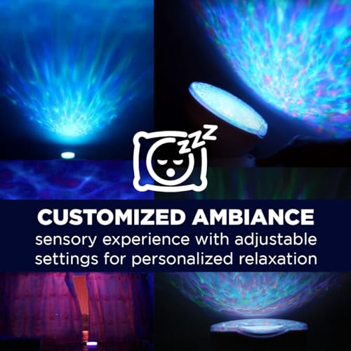 Bright Autism Calming Sensory Sea Lamp - Night Light Projector for Kids, 7 Light Modes, Color Changing Music Player, Nature Relaxation Sounds - Image 6