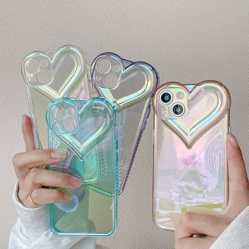 Coque transparente laser iPhone 12 protection silicone souple coeurs