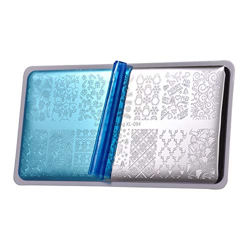 image for Adurself 4 Pieces Christmas Nail Art Stamping Plates with Snowflakes S