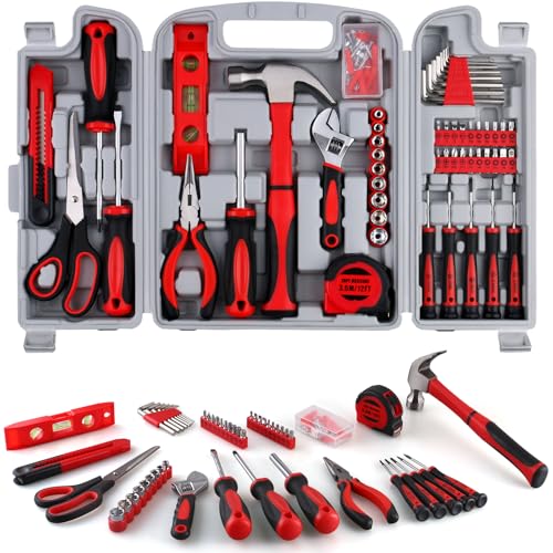 WINNER 156-Piece Delicate All-Purpose Home Tool Kit in Foldable Toolbox, Unisex | Complete and Essential Hand Tools Set for General House Repairs, Dorm, Apartments, Perfect Housewarming & Holiday Gift