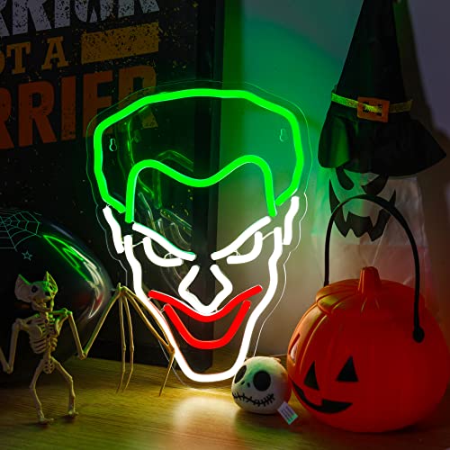 Image of Joker Neon Sign USB Powered for Room Decor, LED Neon Light Sign Dimmable for Wall Art, Anime Neon Sign for Kids Bedroom Man Cave Birthday Gift 14 * 10.4 Inches