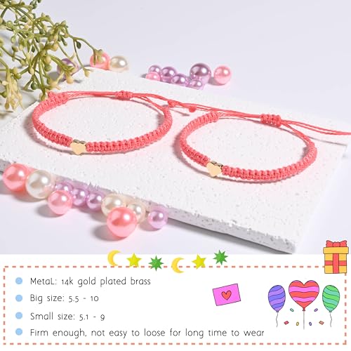 Image of First Day Of Kindergarten Pre K School Mommy And Me Bracelets Gifts, Back To School String Matching Bracelet Set For Mom Daughter Son