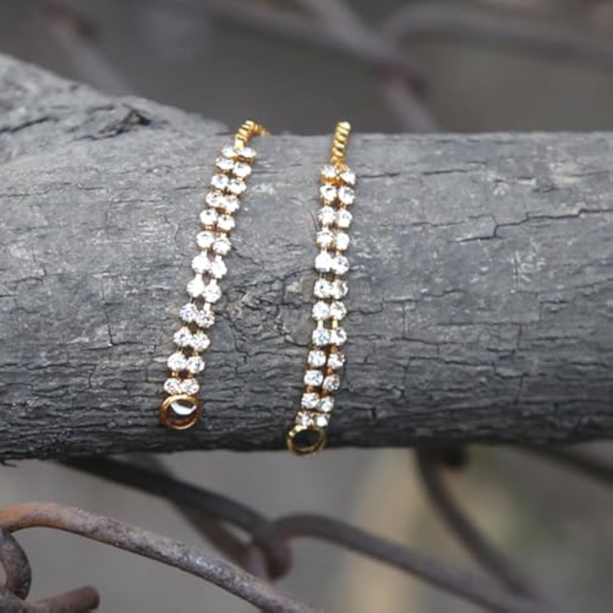 Women's Golden Finish Ear Chain & Cuff Art Jewellery