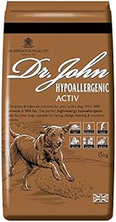 Dr John Hypoallergenic Active Dry Dog Food 15kg  Chicken and Rice - Wheat Free, High Protein  Adult Sensitive Dog Food  Suitable for Racing, Working, Hunting & Extreme Activity