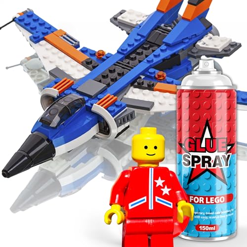 Image of Glue Spray for Lego, Dry Fast Without Leaving Sticky, Hold Still Togehter and Never Fall Apart, Won't Break or Loose Pieces in The Future, Temporary for Safe Transport & Display, 5.1 oz