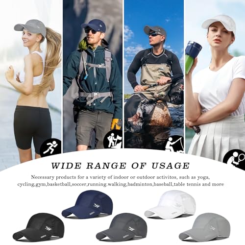 AYPOW 2-Pcs Gorra de Béisbol de Secado Rápido Transpirable, Hombres Mujeres Moda Ligera Plegable Sombreros de Sol para Deportes Al Aire Libre, Ajustable Gorro de Béisbol para Correr Senderismo, Unisex - imagen 7