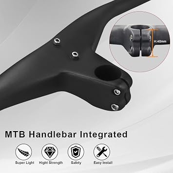 カーボンMTBハンドルバー一体型RXL SLカーボンファイバーマウンテンバイクハンドルバー28.6mmカーボンMTBバーマウンテンバイクバーとライザーバックアングル5°カーボンライザーハンドルバーUDマット760*80mmバイクハンドルバー。