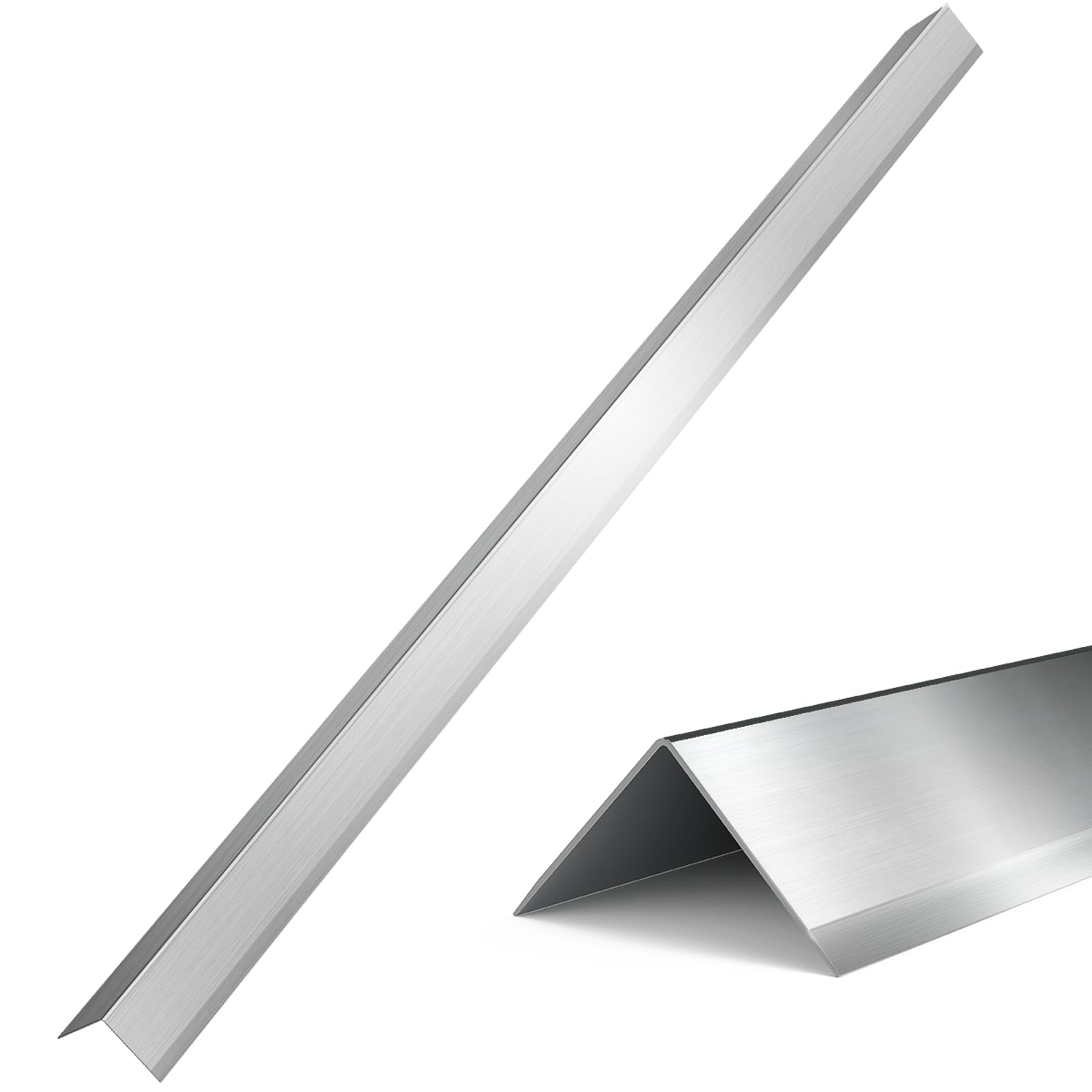 Fengone 10 Pack Stainless Steel Wall Corner Guard Metal Wall Corner Guard Wall Protection 304 Stainless Corner Guard 2 x 2 x 48 inch with 90-Degree