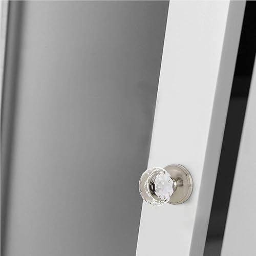 Miniatura 4 de Perillas de puerta de vidrio de níquel cepillado Función ficticia,Manija de puerta de estilo cristalino,Manijas de puerta interiores