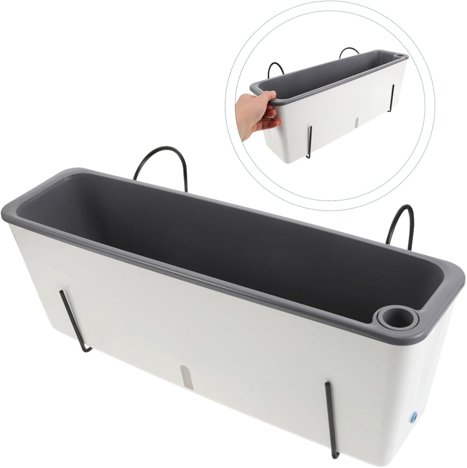 Toyvian Rectangular Vegetable Planting Box Flower Planter Box Balcony Plant Pot Nursery Seedling Pots Plastic Window