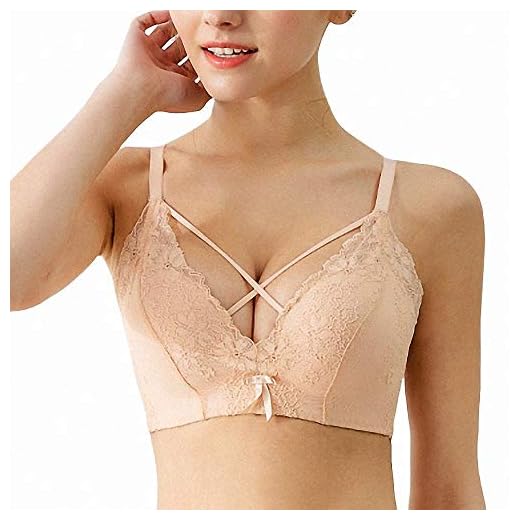 LiQinKeJi8 Tentación Sexy Encaje sin Costuras ropacómoda sin anilloacero se reunió sujetadorlas Mujeres Tono de Piel 75B