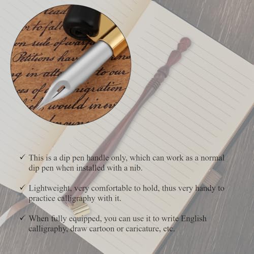 Rosewood English Calligraphy Dip Pen Handle Nib Holder with Removable Metal Flange Lightweight Sturdy Calligraphy Pen calligraphy nibs dip pen holder Calligraphy Pens - Image 3