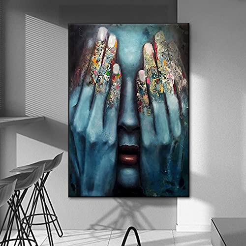 Affiche graffiti abstrait 80x120 cm cadre intérieur pour salon