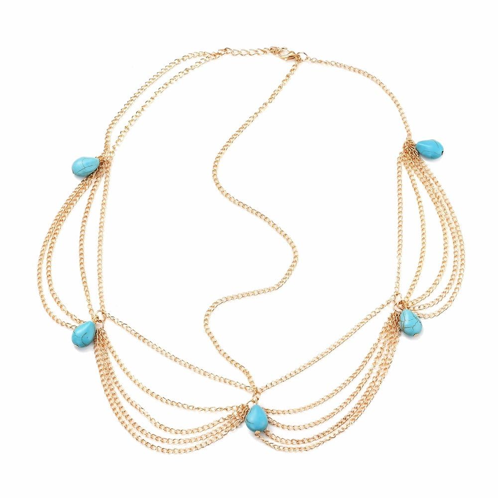 Gold Plated Metal Tassel Sunlit Serene Head Chain Headband For Women And Girls (HairAccessory0056) 1 Pc-image-6