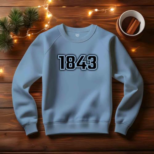 Sweatshirt 1843 unisex bleu bébé pour un retour nostalgique aux essentiels de la mode