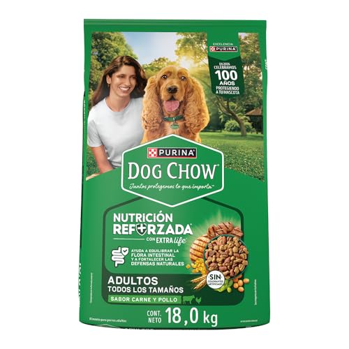 Purina Dog Chow Adulto Todos los tamaños Sabor Carne y Pollo 18Kg