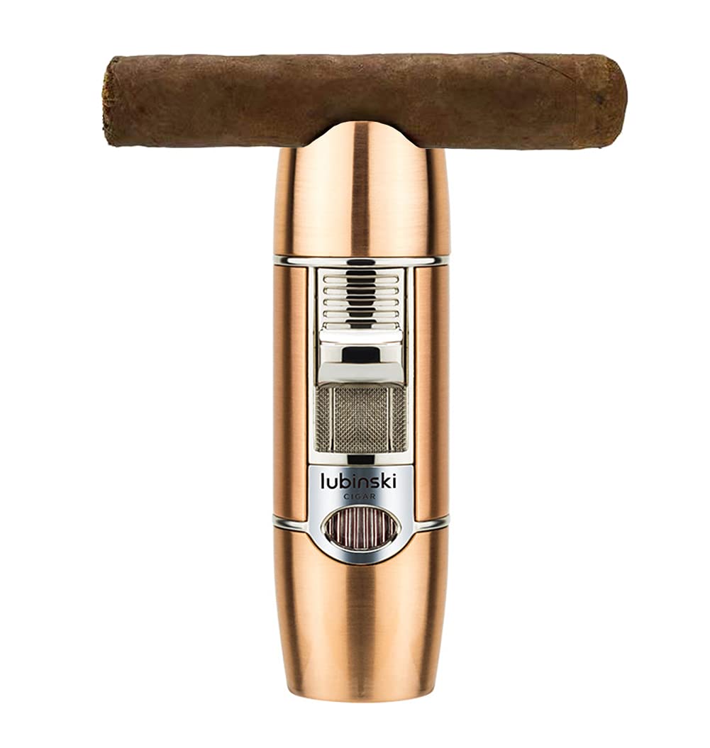 Buy LUBINSKI Cigar Lighter with Cigar Punch and 2 Cigar Holder Lids