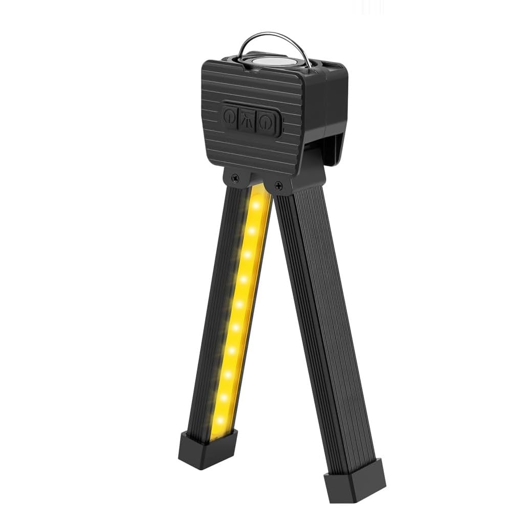 Magnetic Folding LED Work Light Bar, 1200mAh USB Rechargeable Portable Repair Light with Red Yellow Warn Light, 4 Lighting Modes & 7 Brightness Levels, Hands-Free Lamp for Garage, Car, Camping-image-47