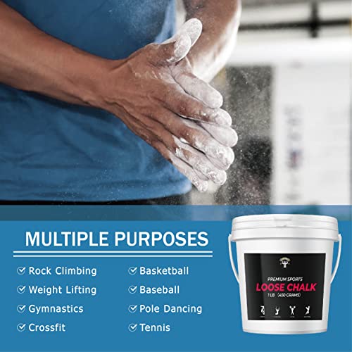 TITGGI 1 lb Gym Chalk Bucket - Includes Chalk Powder and A Chalk Ball - Multi-Purpose Hand Chalk for Rock Climbing Chalk, Gym Chalk, Weight Lifting Chalk and More - Thumbnail 3