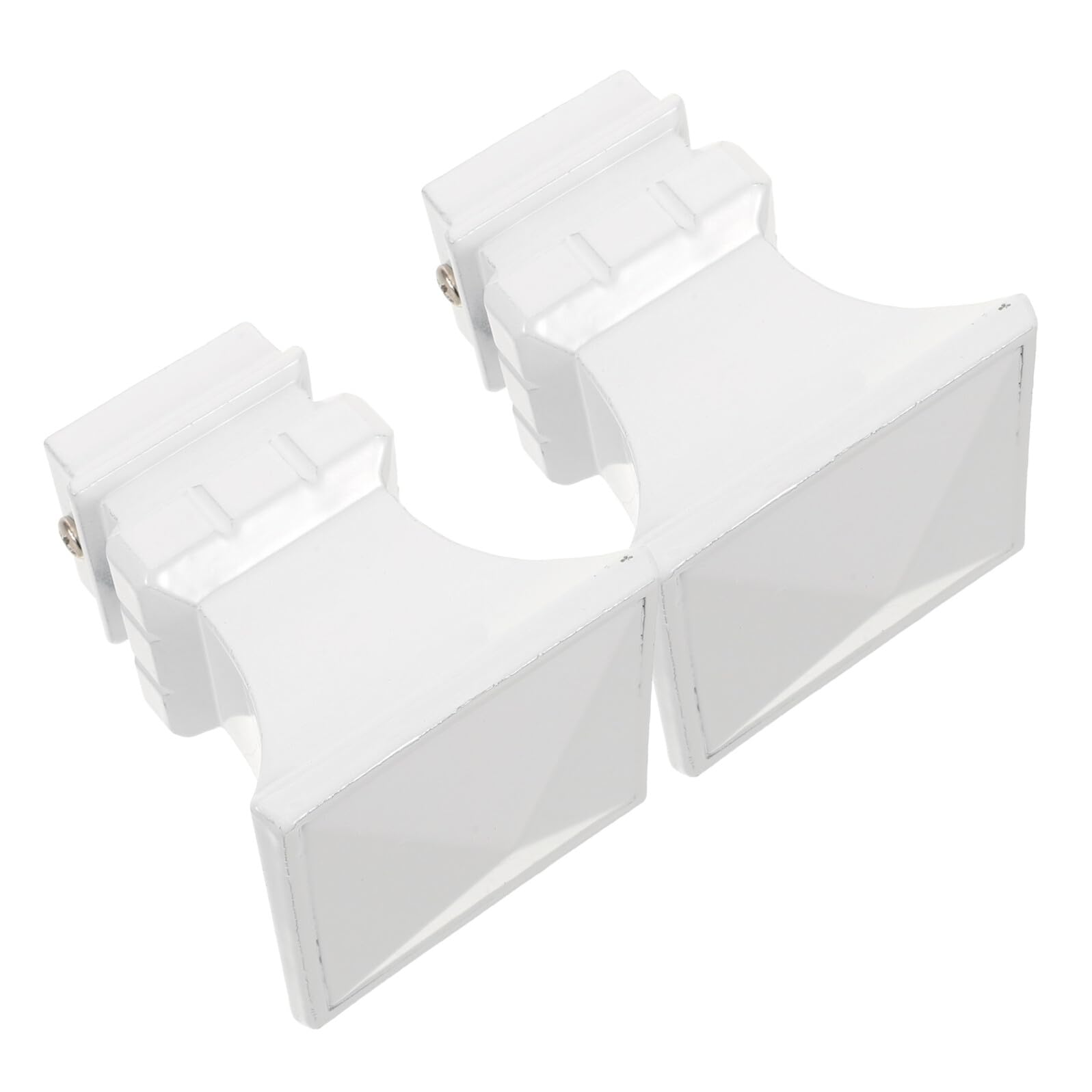 Ipetboom Terminali Quadrati per Aste per Tende in Metallo Bianco Set 2 Pezzi Design Spesso per Supporto Resistente Decorativi Stile Romano per Soggiorno Cucina e Ufficio Facile