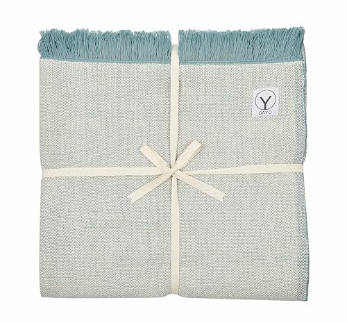 Gayo Organic Cotton Yoga Blanket - Natural, Eco-Friendly, Soft Throw Blanket for Relaxation & Meditation, Handwoven Blanket for Home Practice, Studio or Outdoor Use - 90” x 59” - Eucalyptus