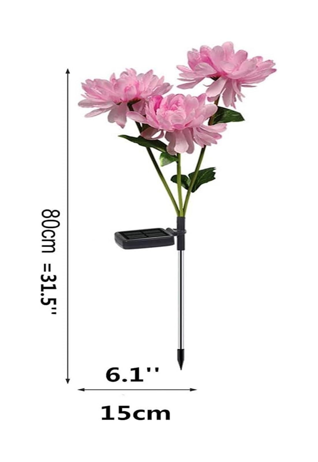 BuTkus Confezione da 4 luci solari da Giardino for Esterni, con Fiori di crisantemo a 3 Teste, Impermeabili (Color : Four Pink)