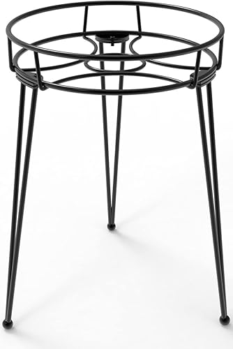 Midcentury - Soporte de metal moderno para macetas de 18.7 pulgadas de alto, contenedor grande de hierro inoxidable para jardín, estante resistente