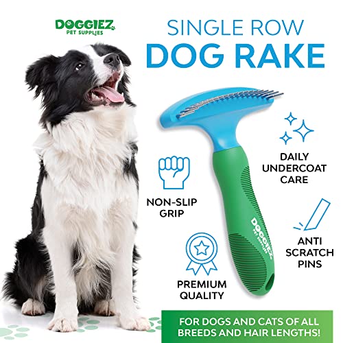 Grooming Rake Deshedding Brush - Single-Sided Undercoat Rake For Dogs Or Cats - Dog Brush For Shedding - Dematting Tool Dog Hair Brush For Long Haired Dogs - Dog Grooming And Cat Grooming Supplies #TOP1