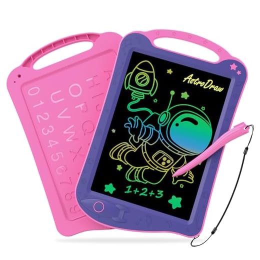 HOMESTEC AstroDraw Juguetes niñas 2 3 4 5 6 años, tableta de escritura LCD, pizarra mágica infantil, tablero de dibujo electrónico, juegos educativos regalo bonitos para niña 2+ años (Púrpura/Rosa)