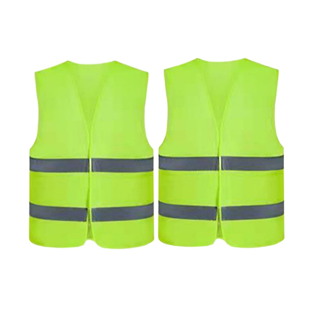 Getrays 安全ベスト 2 パック、黄色の反射性高視認性ベスト、Hi Vis シルバーストリップジャケット、男性、女性用、ユニセックスの黄色の反射ベスト、交通作業、サイクリング、ランニング、測量士、ボランティア、交差点警備、道路用