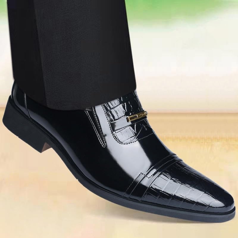 Dress Oxford for Men Men's Formal Leather Shoes, Slip-On Business Loafers, Breathable Casual Dress Shoes, Fashionable Loafers for Business, Comfortable Gentleman Shoes2