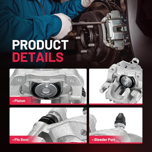 Image of BDFHYK 19-2574 19-2575 Rear Disc Brake Caliper Assembly for Audi TT Quattro 2000-2006 1.8L L4 3.2L V6, for VW Jetta 2000-2005 /2008-2009 Jetta City 2007-2009, 1.8L 1.9L 2.0L L4 2.8L V6 DIESEL GAS 2pcs