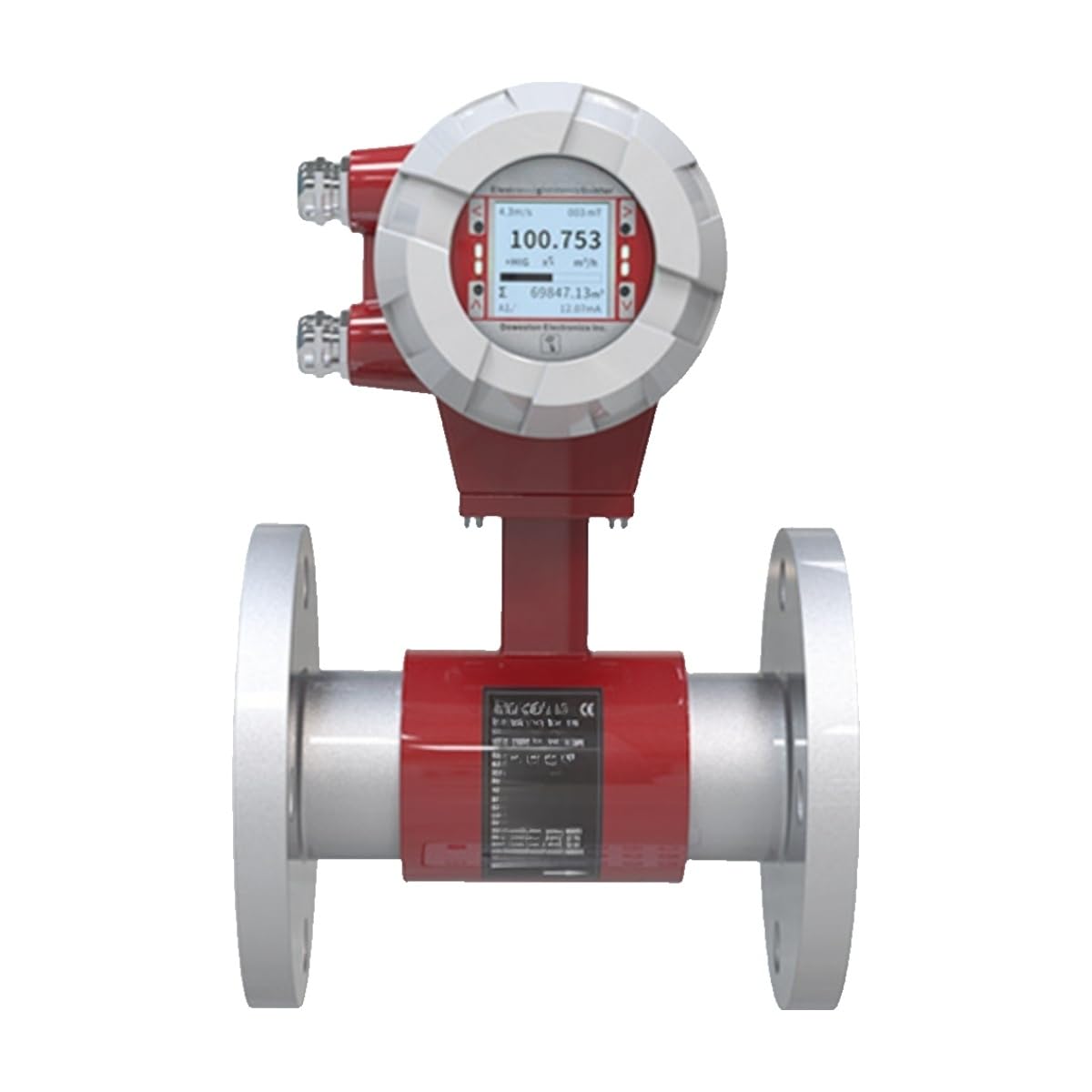 Caudalímetro electromagnético tipo tubería brida agua del grifo líquido PTFE alta precisión DN150DN5(DN200 chloroprene rubber)